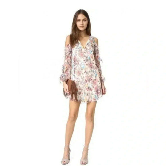 Haute Hippie ALC Boho Floral Pinks Mini Dress NWT - Picture 4 of 16
